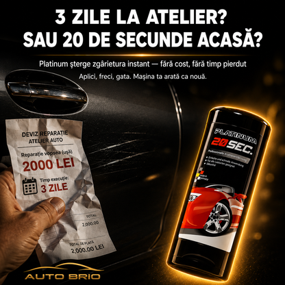 Platinum 20 Seconds — Soluție Eliminare Zgârieturi Auto cu Burete Special